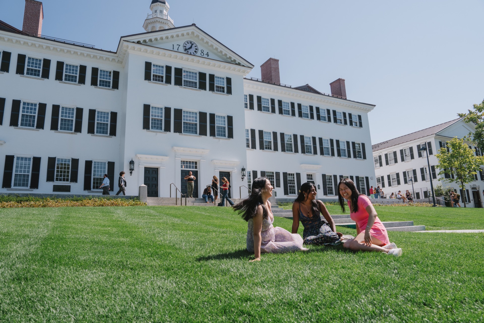 Students sitting in quad