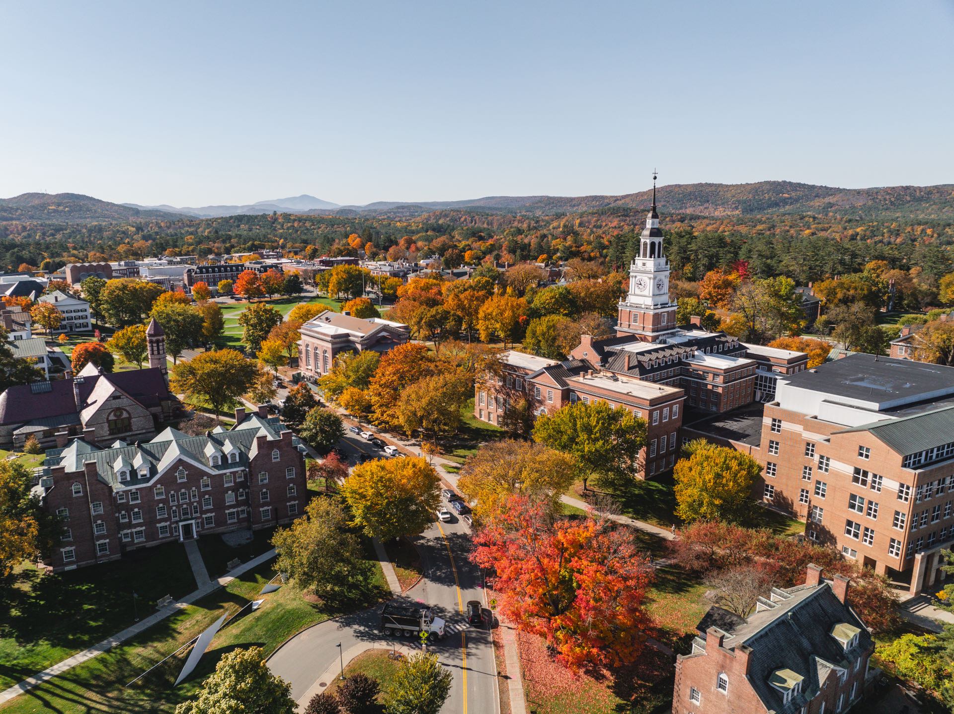 Campus with fall foliage