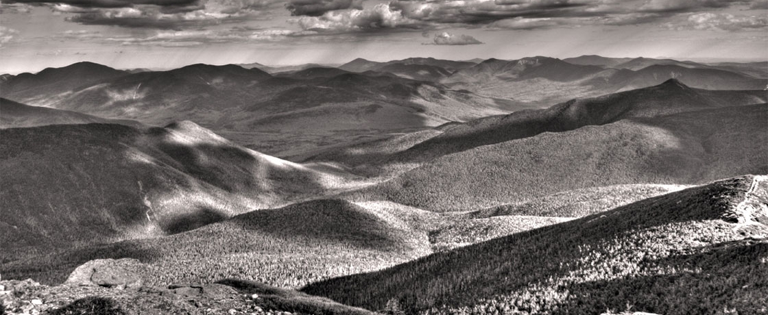 A wide hilly landscape