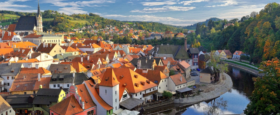 Red roofed village