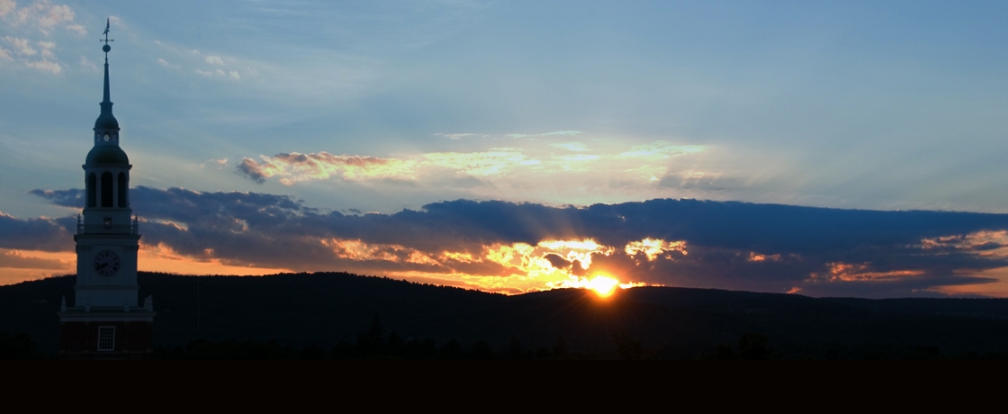 Sunset behind a mountain