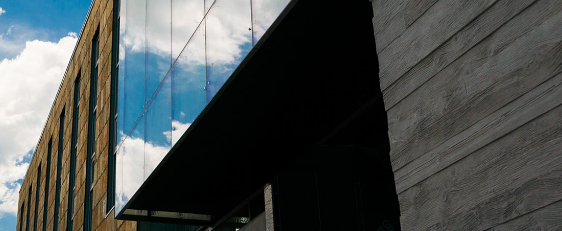 Glass building facade