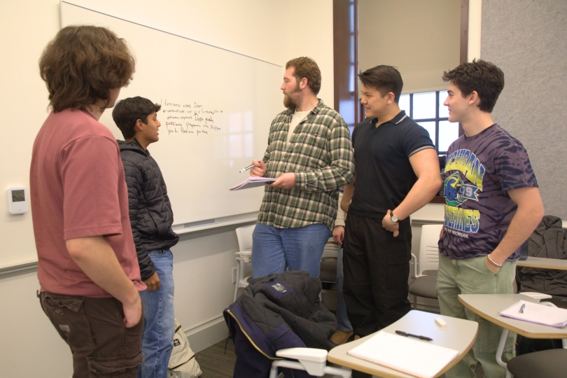 Students problem solving and learning teamwork