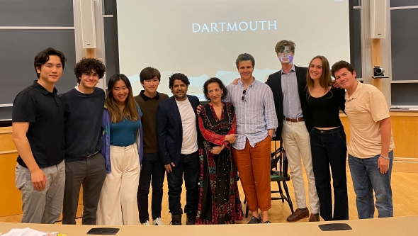 Professor Hoda Barakat and her students during the 2023 spring term.