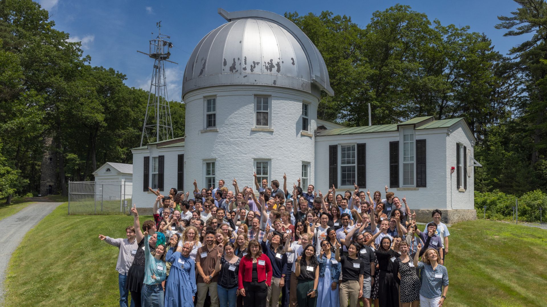 Conference attendees in front of Shattuck Observatory