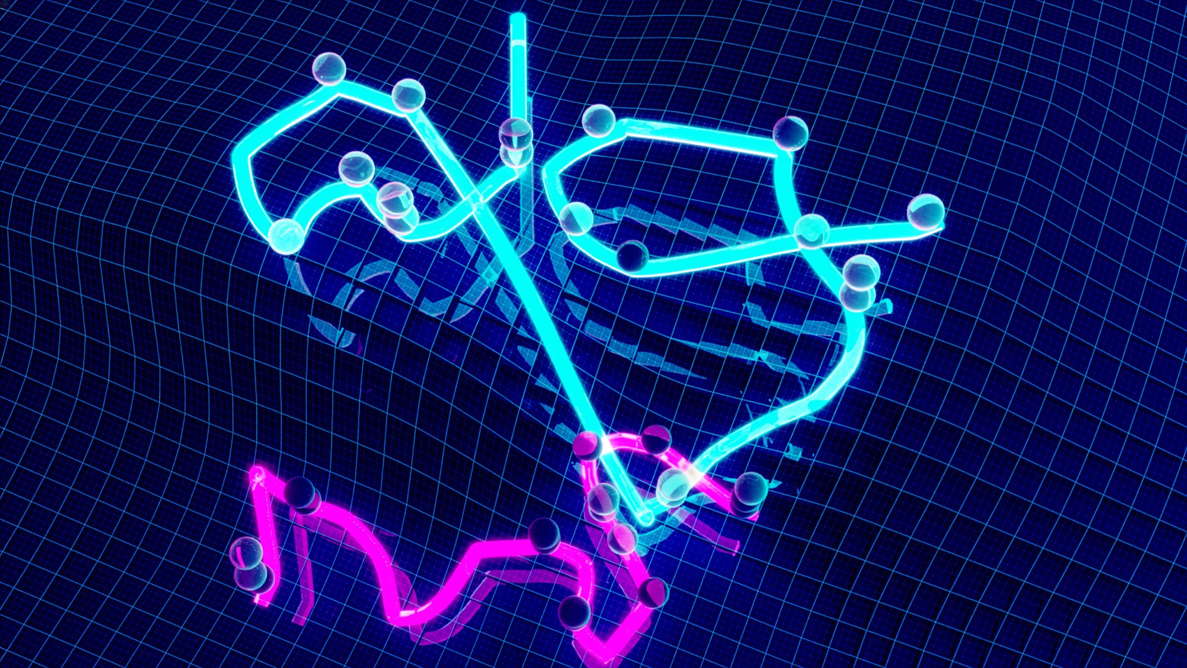 A 3D map of neon lines