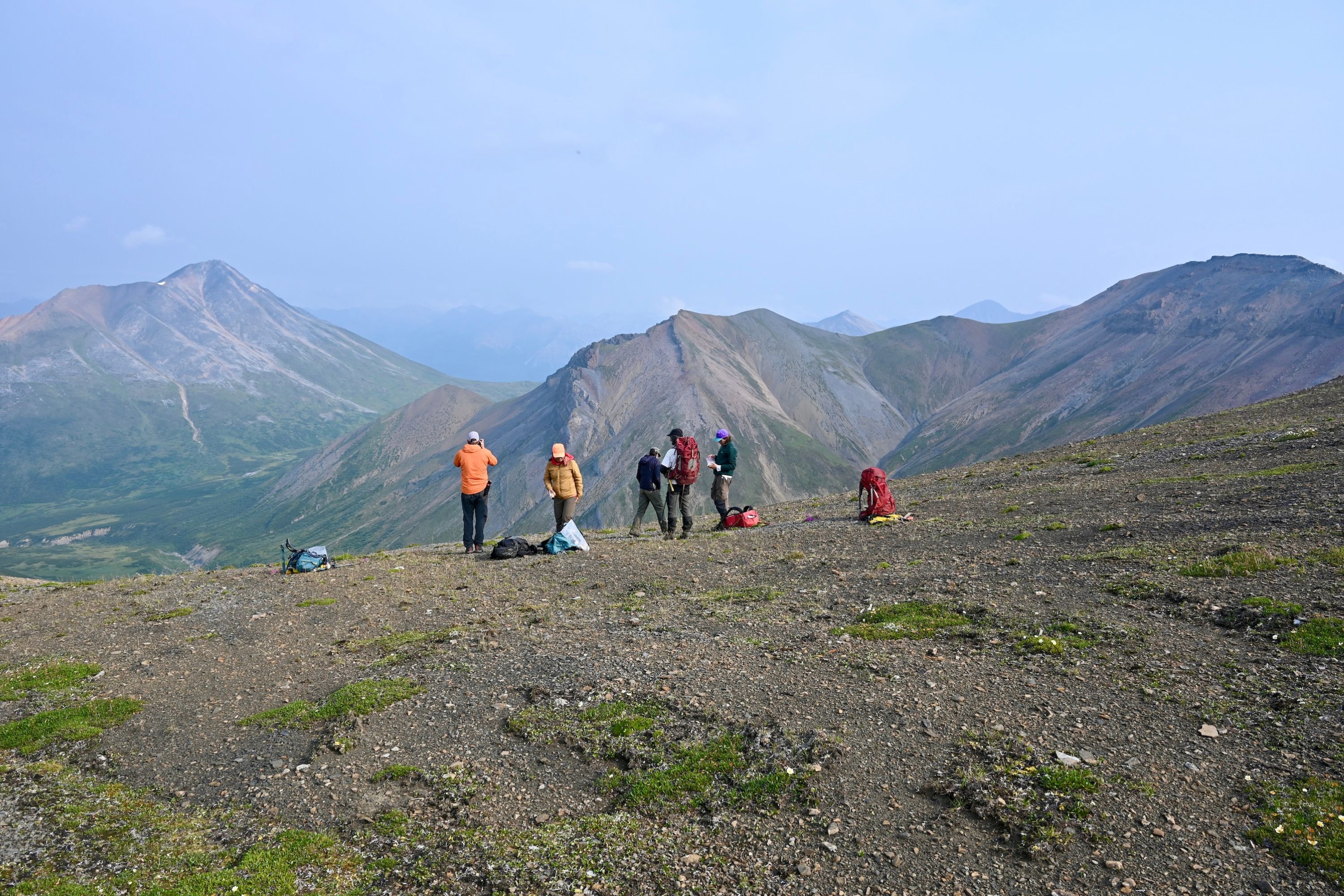 The Dartmouth team at the Mackenzie Mountains site.