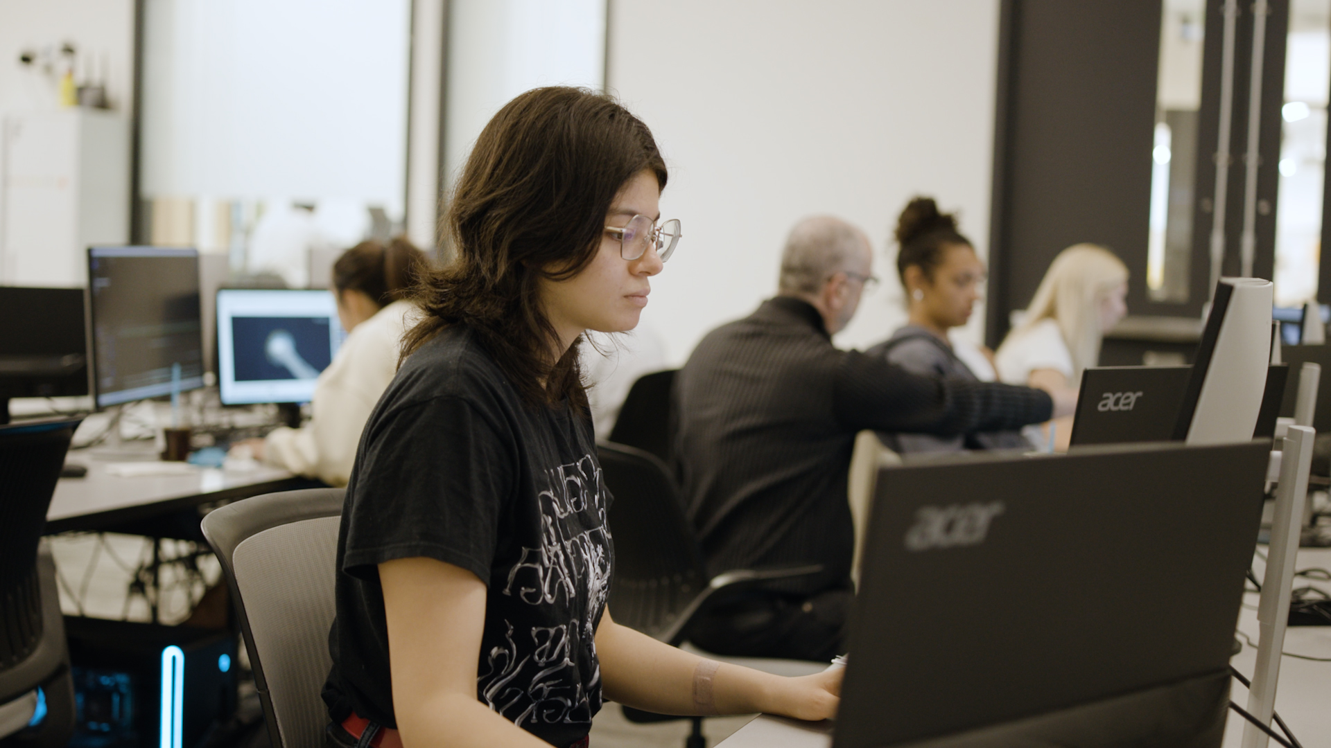 Student on a computer