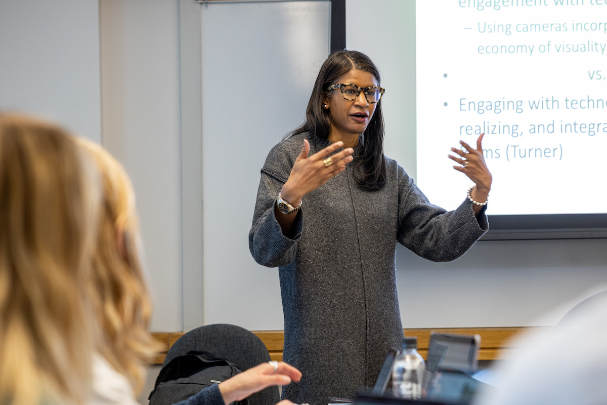 Reighan Gillam teaches a class at Dartmouth