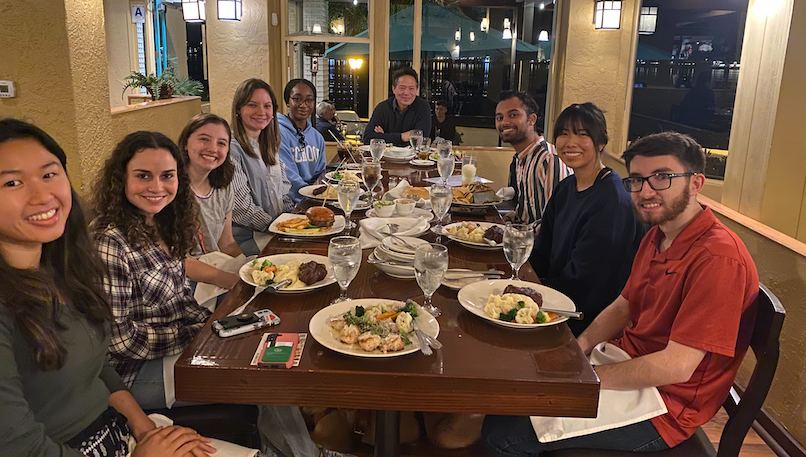 Students at dinner