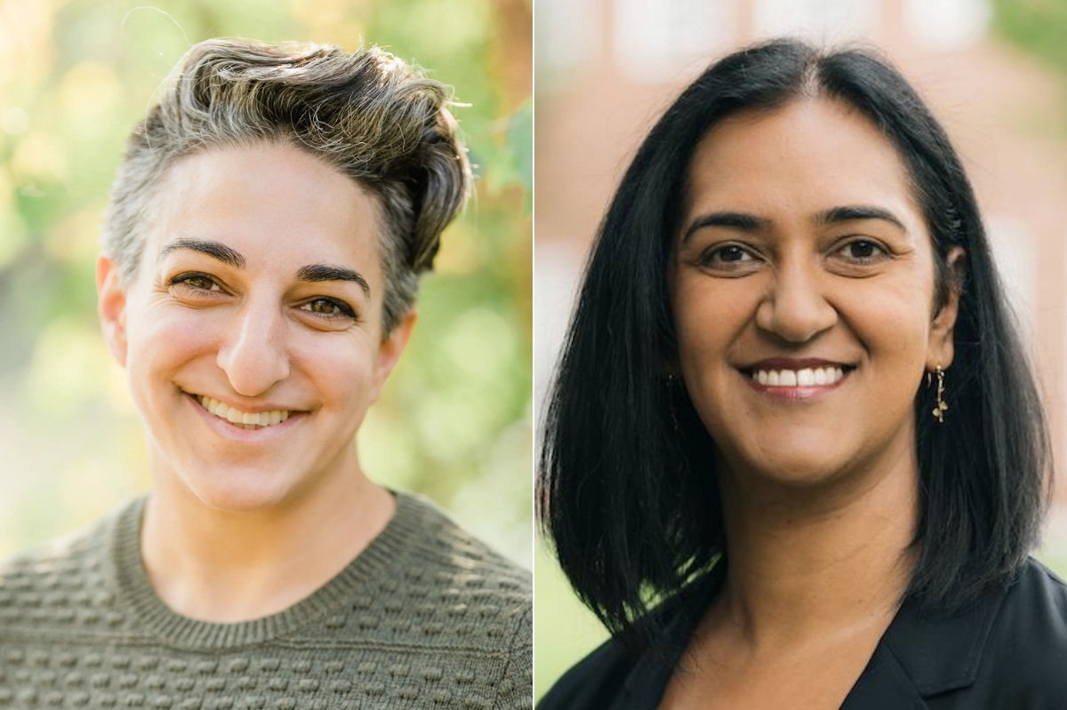 Ecologists Lily Khadempour (left) and Bala Chaudhary