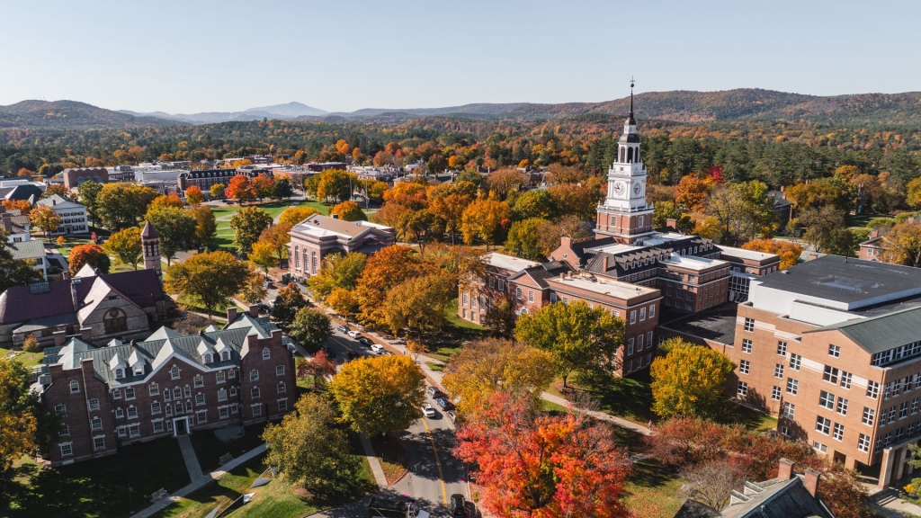 Campus with fall foliage
