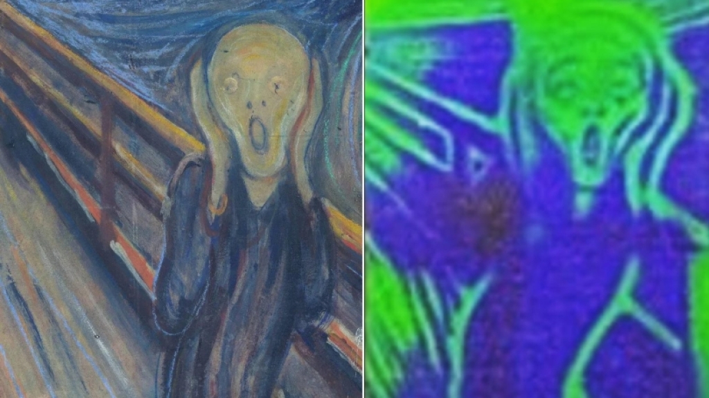 Researchers reproduced Edvard Munch’s The Scream on a display screen