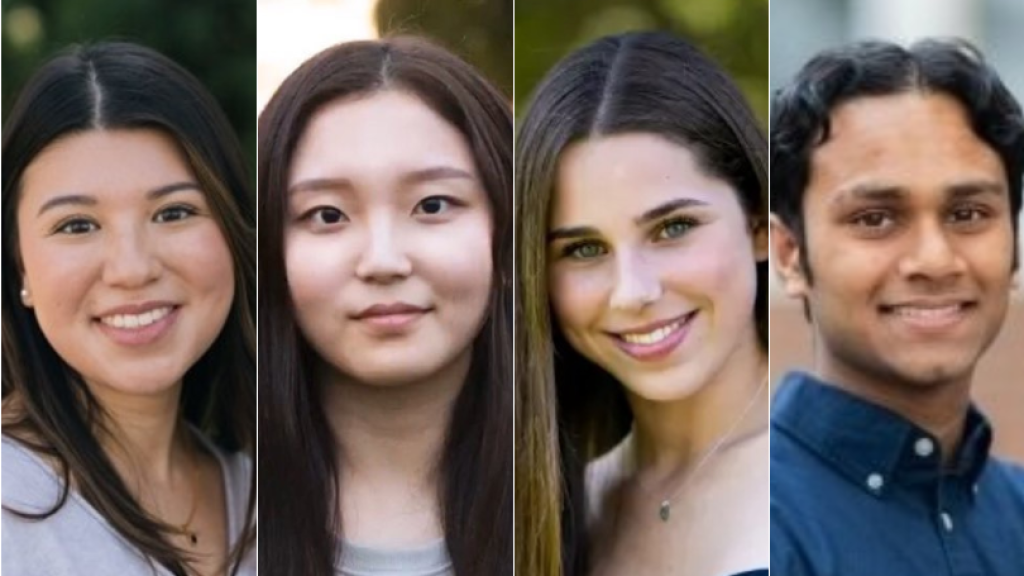 Jenny Song '22, Shera Bala '22, Gabrielle Levy '22, and Arpit Roa '25 (left to right)